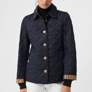 Burberry “Brit” Navy Quilted Jacket